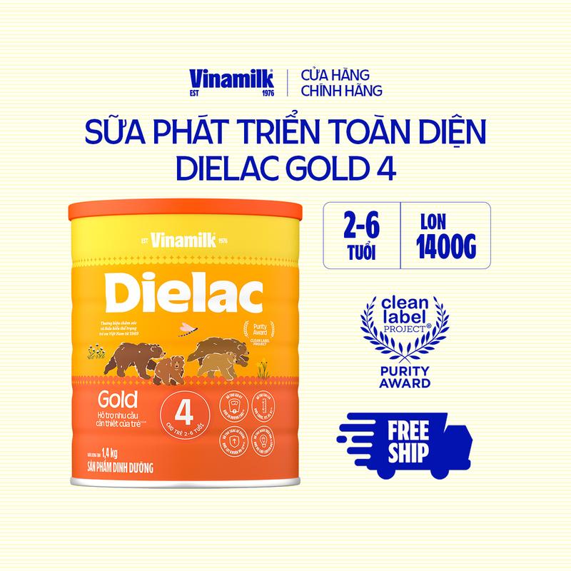Sữa Bột Vinamilk Dielac Gold 4 Hộp 1400g Cho Trẻ 2-6 Tuổi