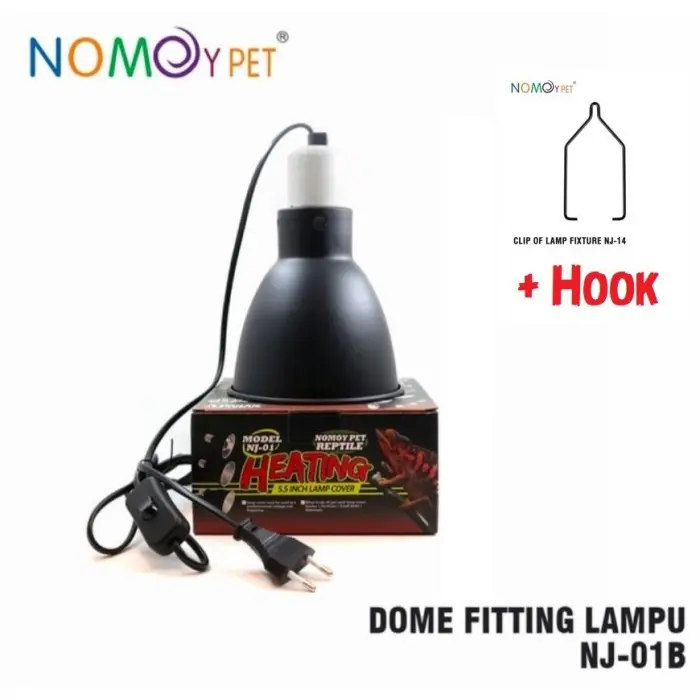 Light Dome 14 x 20.5cm Nomoy NJ-01 B Fitting Dome UVB Reptil BD Ular Snake Sulcata