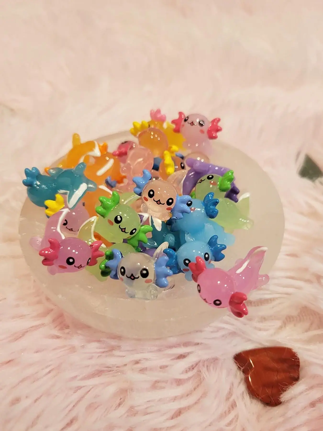 Mixed Color Hexagonal Dragon Resin Micro Landscape Decoration, Cute Desktop Decoration, Jewellery Making Accessories for Fish Tanks, Desks and Outdoor Festival Decorations