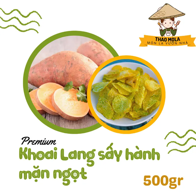 Khoai Lang Sấy Hành Mặn Ngọt - Giòn Ngon Ngọt tự nhiên - Món Lạ Vườn Nhà - Đồ ăn vặt snacks 0