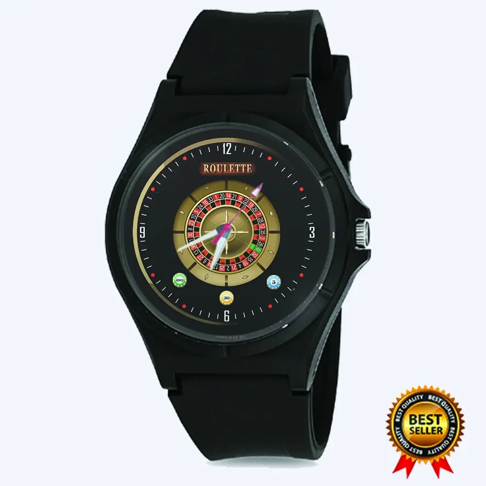 Jam Tangan CASSINO ROULETTE Pria Wanita UNISEX Keren Terbaru QNQ 02 Rubber Karet Murah Meriah Warna Hitam  Olahraga   Kekinian Aksesoris Bulat Cowok Dewasa