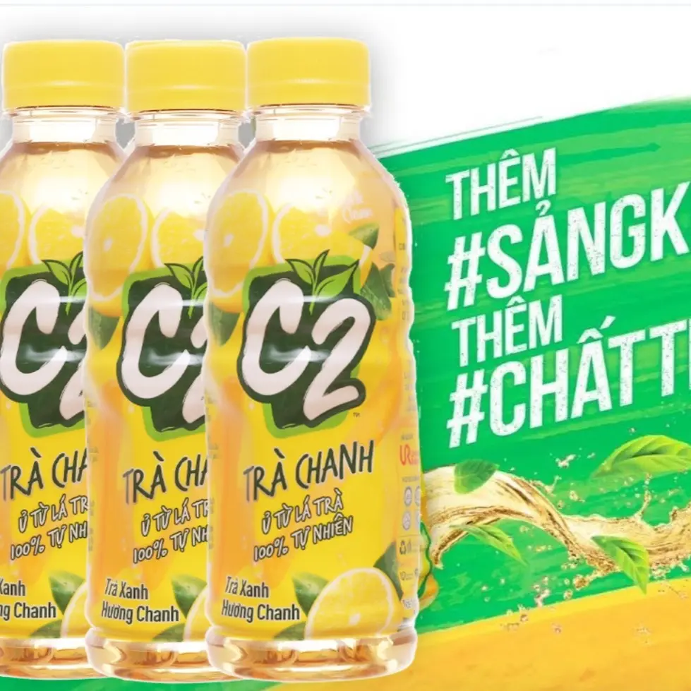 Thùng 24 chai trà xanh C2 hương chanh 225ml