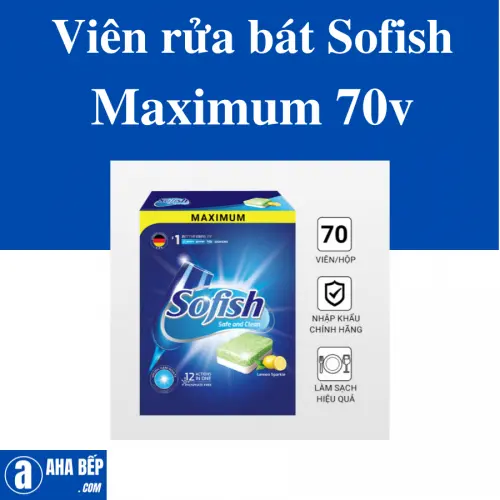 Viên rửa bát Sofish Maximum 70v. Hàng chính hãng