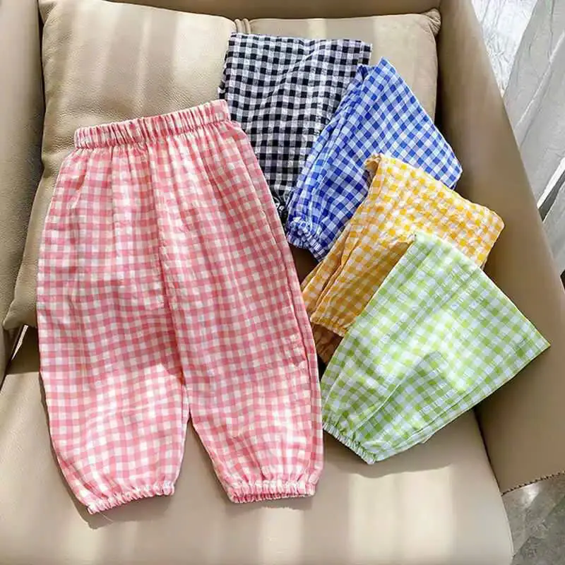 Quần dài bomber kẻ caro bo gấu cho bé gồm 5 màu cực xinh sz14-45kg[H4] 0