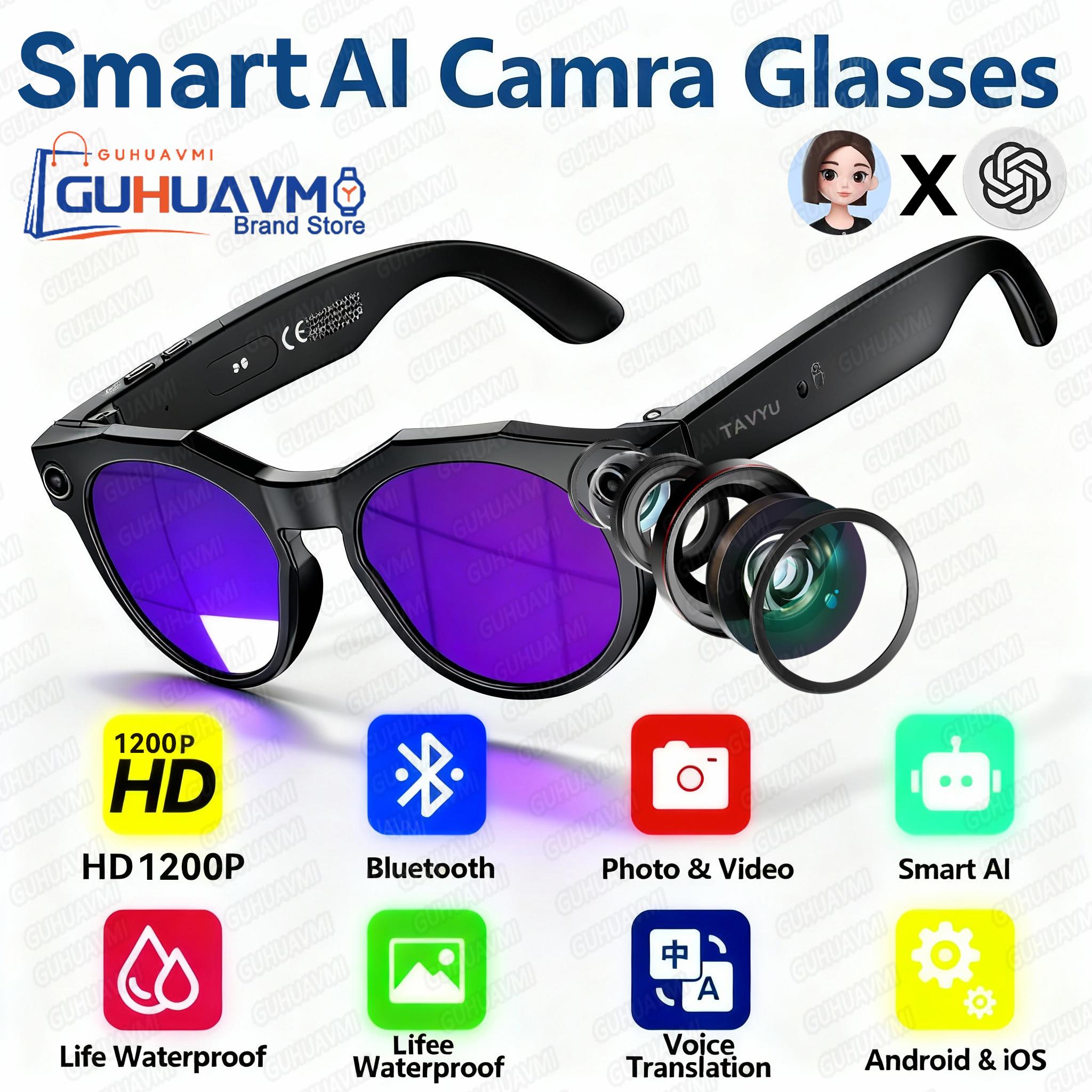 2026 AI Smart Glasses Multifunctional Camera Color-Changing Bluetooth Call HD Voice Assistant Music Player Translation Glasses - Image 2