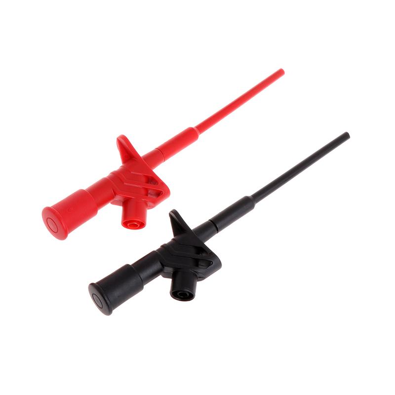 Insulated Test Hook Clip 1000V Testing Probe Instrument High Voltage 4mm Socket 1