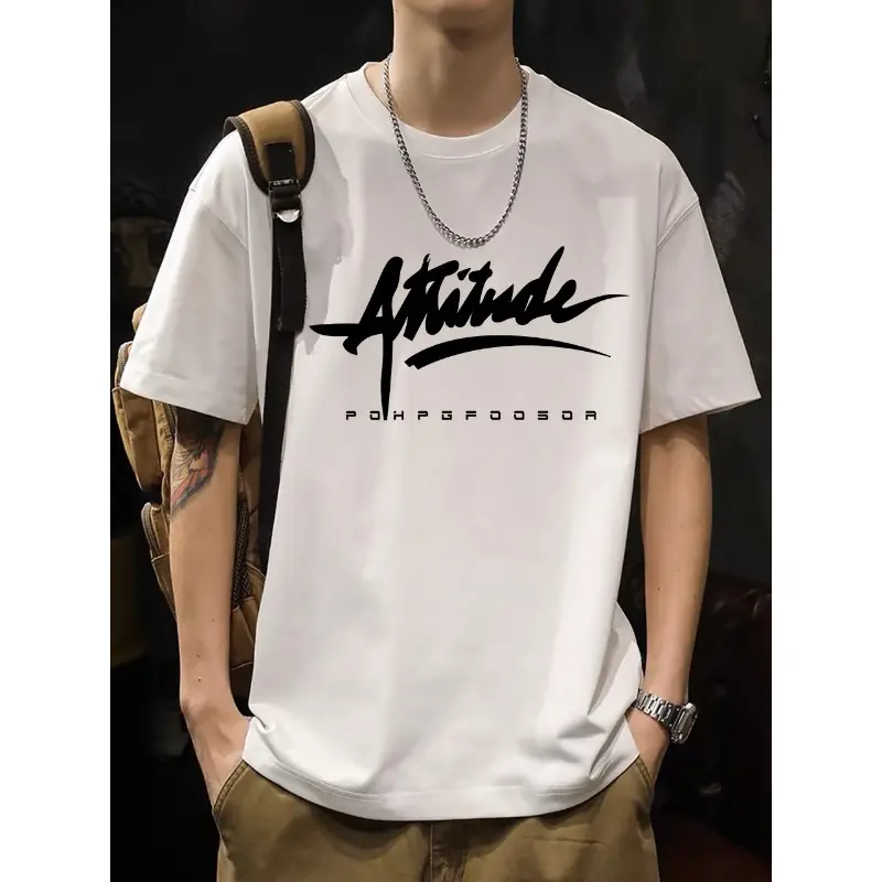 Men's T White Short Sleeve Shirt Summer Korean Style Men's Short Sleeve T T-shirt round Neck Bottoming Shirt