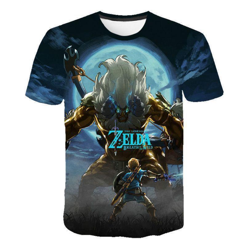 Latest Legend of Zelda character pattern 3D printed T-shirt for men, loose round neck summer fashion casual outdoor T-shirt 4