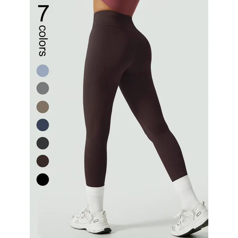 Women's Solid Waist Sports Leggings, Casual Comfy Breathable Skinny Pants for Yoga Gym Workout, Ladies Sportswear for All Seasons 5