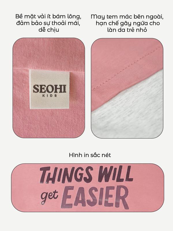 Áo tay nối SEOHI họa tiết THINGS WILL GET EASIER dành cho trẻ em chất liệu cotton đủ size 13-38kg (mã WA012) 5