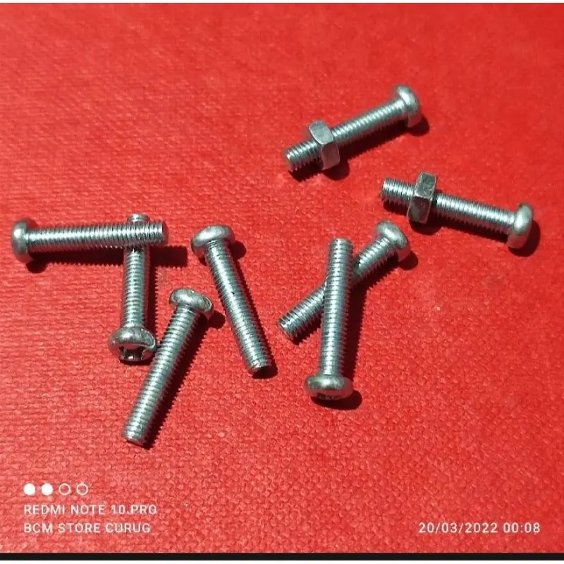 10 Pcs Baut JP M 3 x 15 Murah dengan Mur Lengkap 1