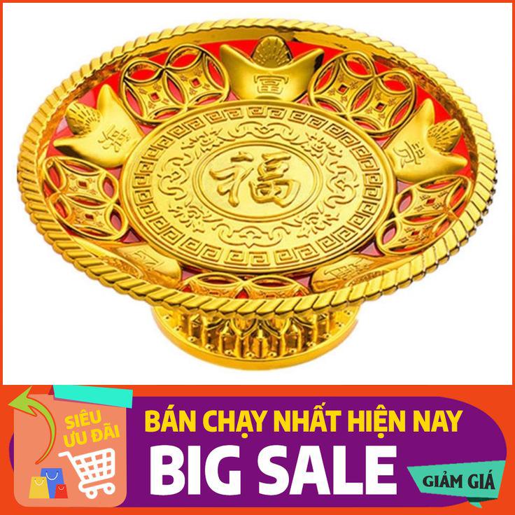 Đĩa hoa quả ban thờ, đĩa trái cây thờ cúng, chất liệu nhựa cao cấp, bề rộng 19cm - 20cm đựng 5 quả to