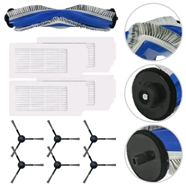 Bộ phụ kiện thay thế Ecovacs N20 PRO. Gồm chổi chính, 4 lọc hepa, 6 chổi ven.