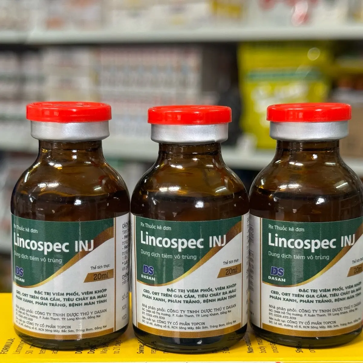 LINCOSPEC JNJ lọ 20ml sản phẩm trị đa bệnh, sưng phù đầu, khò khè, viêm phổi, viêm ruột, phân xanh phân trắng, bệnh mãn tính (thuốc bổ dùng cho gia súc, gia cầm, thú cưng)