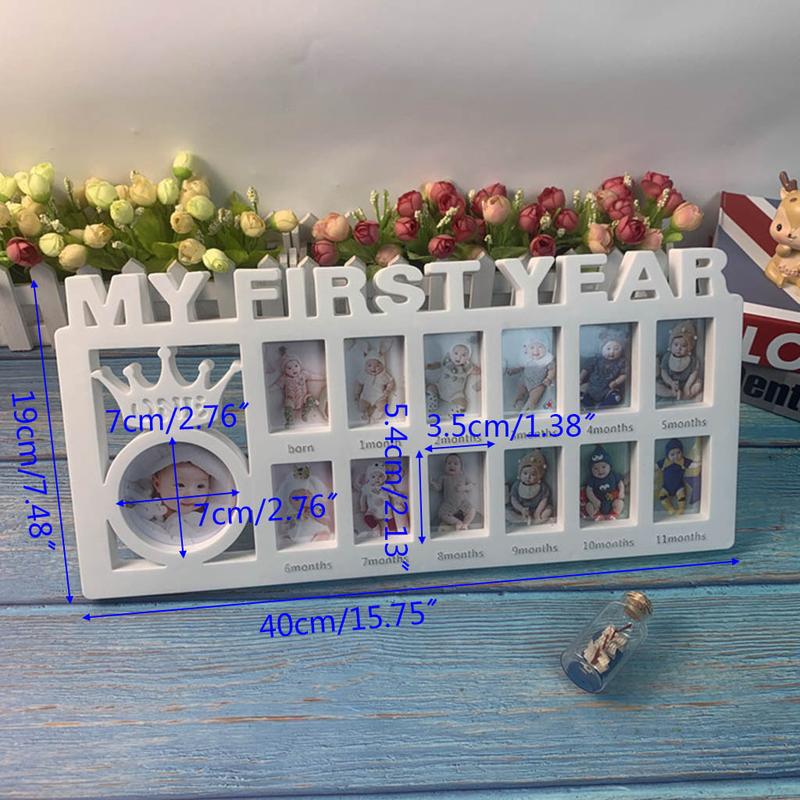 Product Introduction of First Year Newborn Baby Collage Keepsake Picture Frame Growing 0-12 Months Pictures Milestone Photo Frame Souvenirs 0