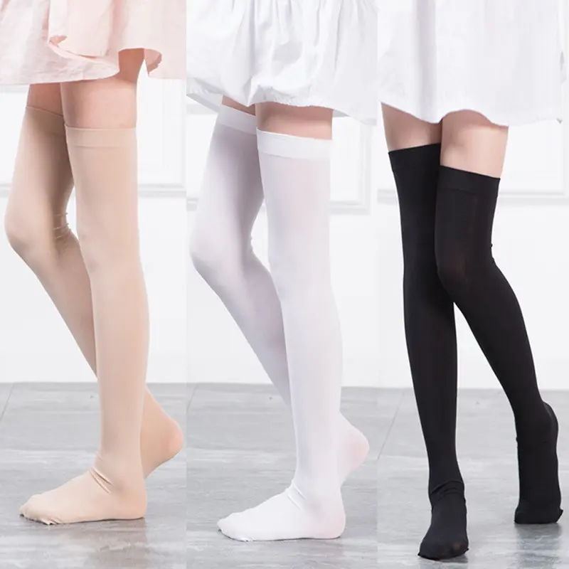 1 Pair Varicose Veins Stockings Thigh High Medical Compression Closed Toe Long Socks