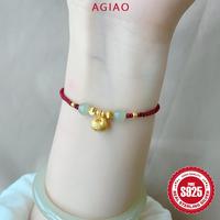 Gambar AGIAO Gelang Kaki Wanita Tali Merah Dengan Manik-manik Jade Hetian Dan Nugget Emas Kecil - Tali Merah, Dapat disesuaikan dari A.GIAO.ID Kab. Gresik 4 Tokopedia