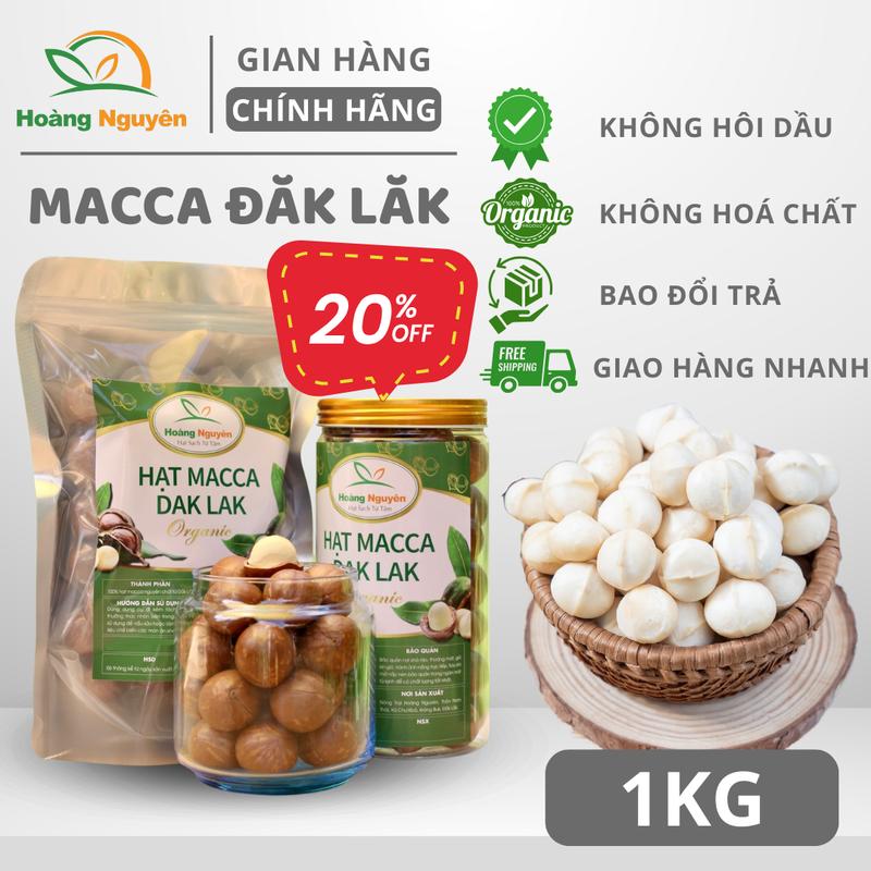  1KG Hạt Macca Nứt Vỏ HOÀNG NGUYÊN Hạt Mắc Ca Đăk Lăk Hạt Dinh Dưỡng Trọng Lượng Cả Bì. 