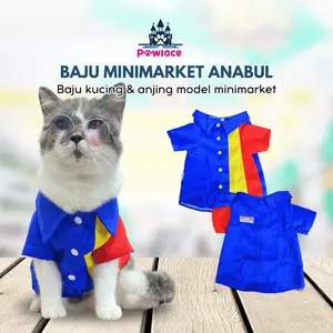 Pawlace Kostum Kucing Seragam Indomaret - Baju Kucing Anjing Lucu Cowok Cewek - Baju Kucing Anjing Kelinci Monyet Murah Model Kasir Indomaret - Aksesoris Hewan Peliharaan Lucu