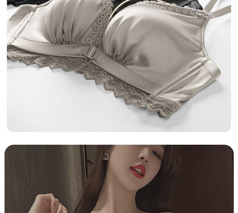 Product Introduction of Front Button Underwear Women's Small Chest Push up Extra Thick Big Breast Holding Anti-Sagging Back Shaping Bra Set Non-Running Cup Womenswear Comfort Bridal Basic 12