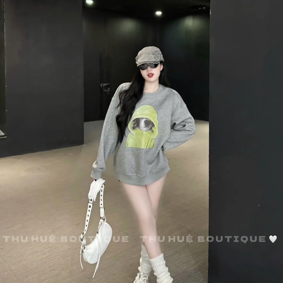 Áo nỉ 2 da cổ tròn form thụng oversize hot