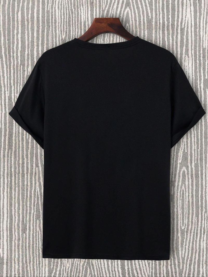 Product Introduction of Men's Regular Fit Shark Print Round Neck Tee, Casual Short Sleeve T-shirt for Daily Wear, Men's Summer Clothes 6