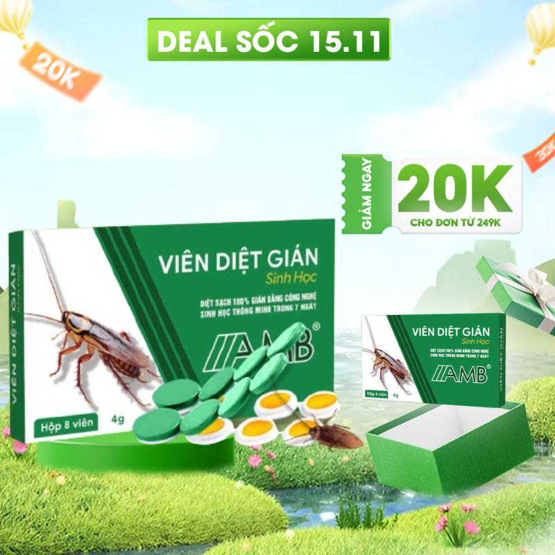 Viên diệt gián sinh học AMB, Viện Hàn lâm khoa học Việt Nam, diệt tận gốc tất cả các loại gián, hiệu quả, an toàn. Nhang