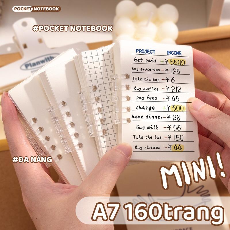  M.Y Sổ Tay  Mini Dễ Thương 160 Trang A7 Có Dòng Tiện Lợi Sổ Note Mini Cute,Pocket Notebook 