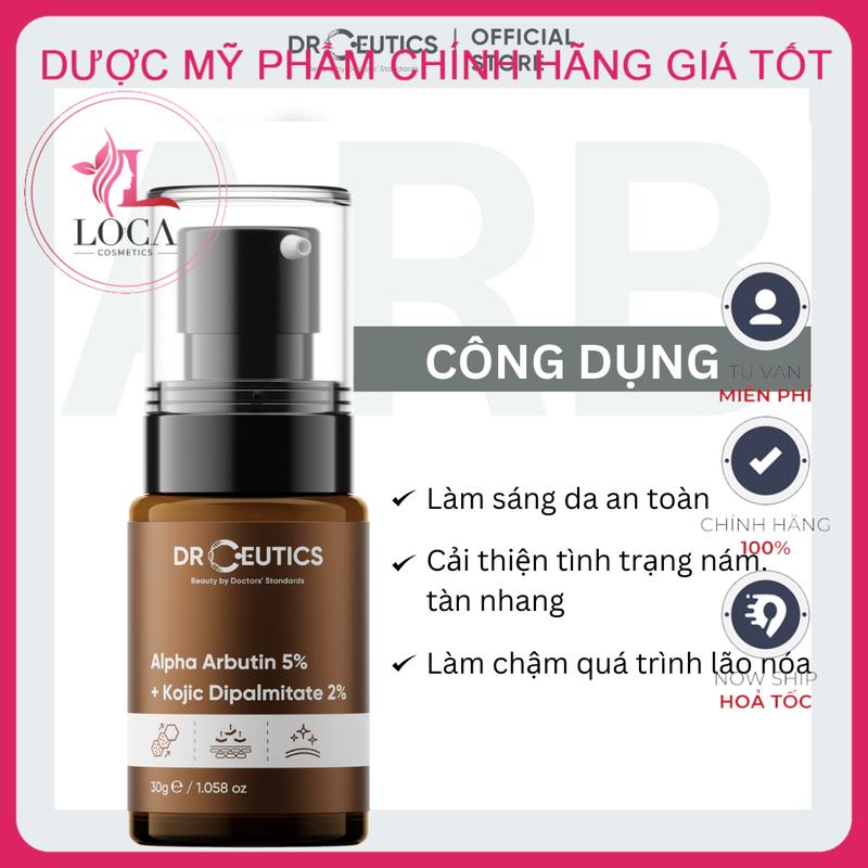 Serum drceutics arb Alpha Arbutin 5% + kojic Dipalmitale 2%, giúp sáng da, dưỡng da xỉn màu 1