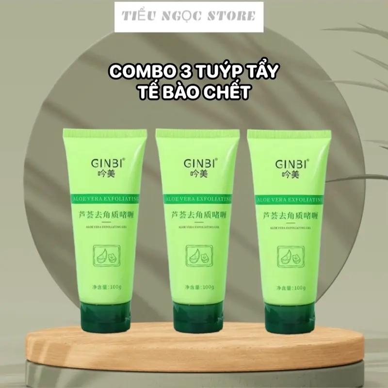 Combo 3 Tuýp Tẩy Tế Bào Chết GINBI Chiết Xuất Từ Nha Đam Giữ Ẩm Sạch Sâu