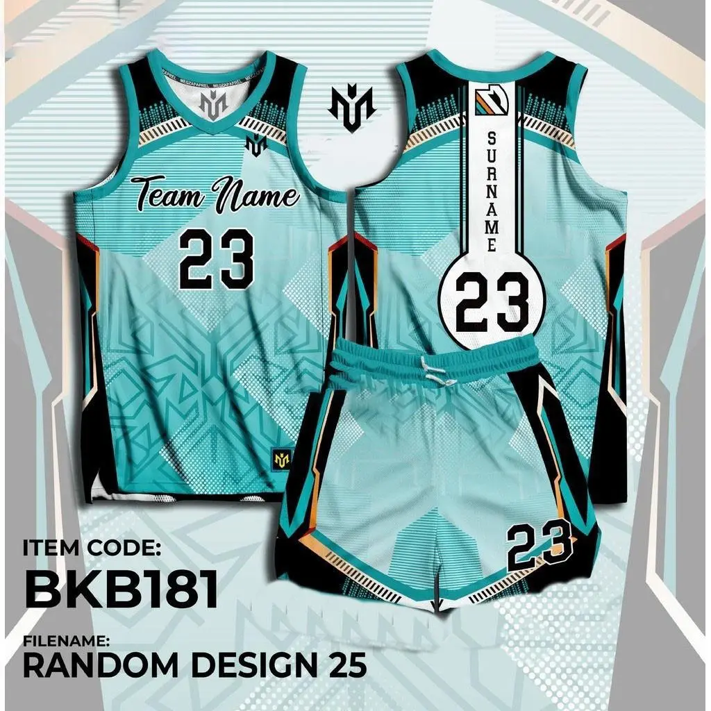 【Free Customized Name and Number】MEGZ BKB181 Customize Basketball Jersey Full Sublimation mesh shorts for men