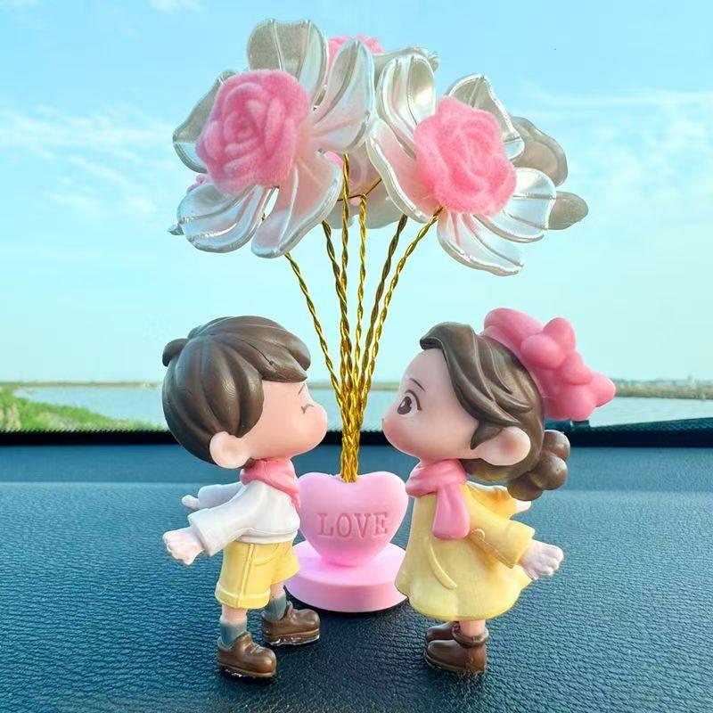 Búp Bê Nhân Vật Cặp Đôi Hôn Mặt, Đồ Trang Trí Tự Làm, Đồ Trang Trí Nhỏ Cảnh Quan Siêu Nhỏ, Thích Hợp Cho Xe Hơi Và Máy Tính Để Bàn 4