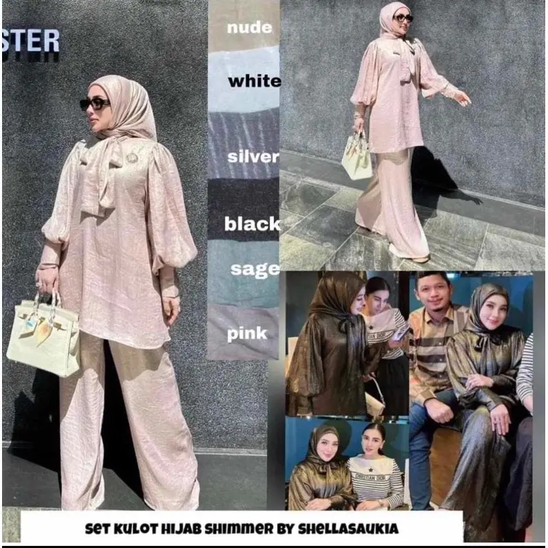 ONE SET SHIMMER PREMIUM NEW SET HIJAB BY SHELLASAUKIA ORI 2