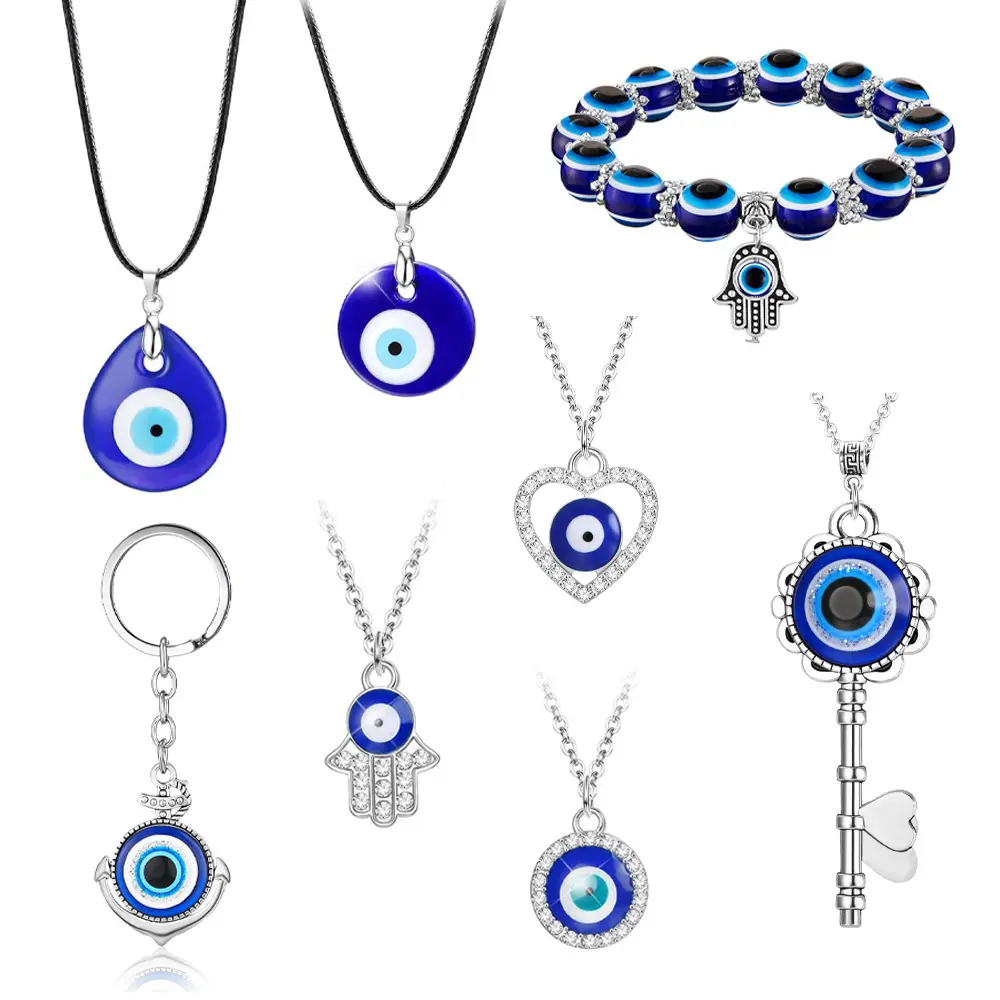 Dây chuyền Evil Eye | Intelligence | size lớn Bliss accessories Vòng cổ Mắt Quỷ May Mắn Bộ Vòng Cổ Thổ Nhĩ Kỳ, Mặt Dây Chuyền Mắt Quỷ, Mắt Xanh Thủy Tinh, Trang Sức Đá Quý Thời Gian, Phụ Kiện Yếu Tố