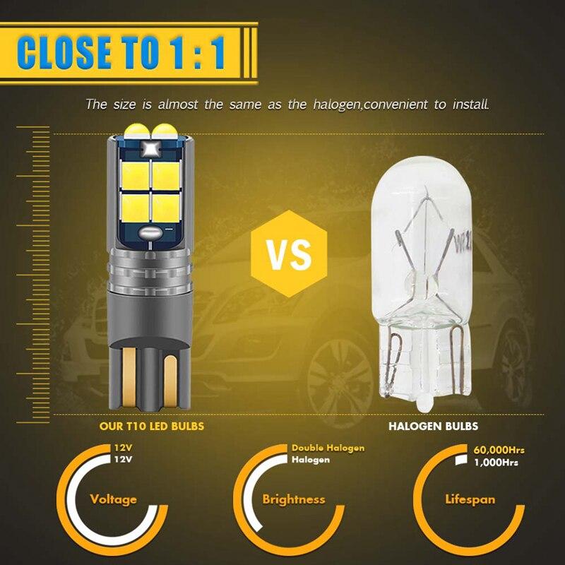 Đèn Led Công Viên, T10, 12V và 24V, Tương thích với Xe Tải, Xe Máy, Xe Tay Ga và Ô Tô, Đèn Vị Trí T10 W5W, Đèn Biển Số, Chức Năng DRL 4