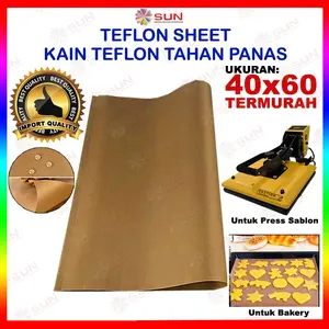 Kain Teflon Tahan Panas untuk Alas Mesin Press Sablon Kaos 40 x 60, 30 x 40, 40 x 40, 40 x 80, 100 x 100 Alas Baking Bakery Masak