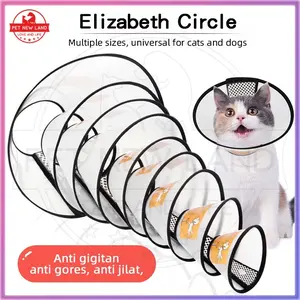 Elizabeth Collar - Kerucut Pelindung (Cone) - Penutup Leher Anti Gigit & Jilat - Must-have Pasca Operasi - Bantal Nyaman untuk Hewan - Penutup Kepala Transparan Lembut untuk Kucing/Anjing - Perlindungan Pasca Bedah - Tahan Air dan Anti Cakar
