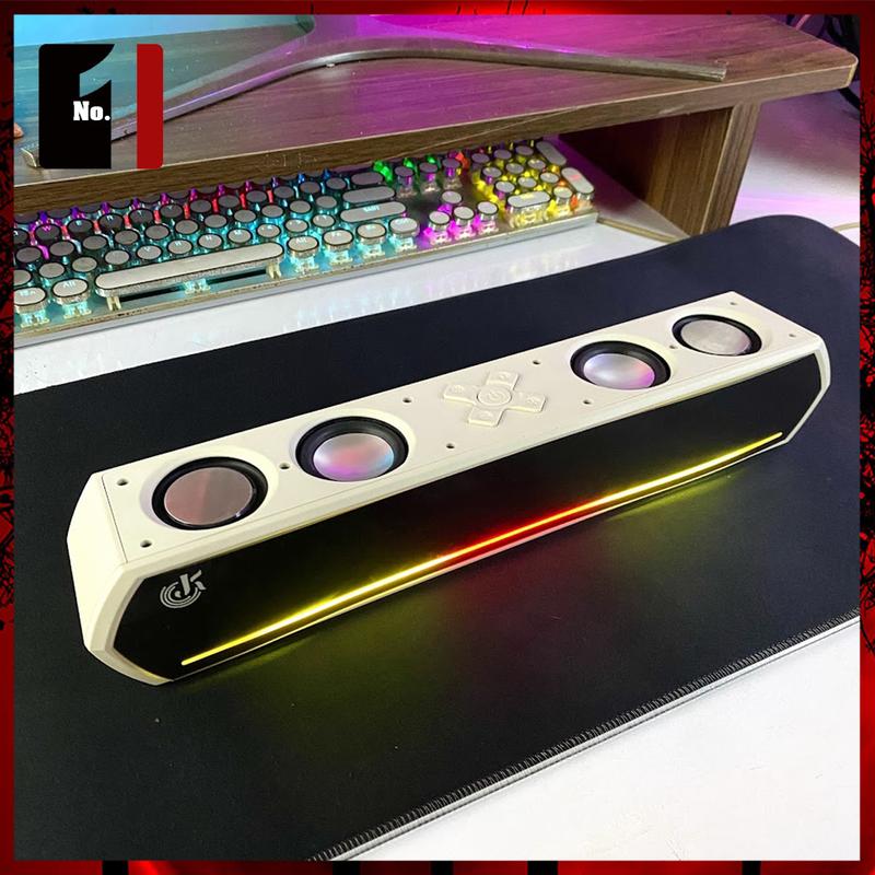 Loa Máy Tính Gaming Soundbar Bluetooth Để Bàn Màu Trắng JK-1119 Led Rgb Loa Vi Tính Âm Thanh Hay