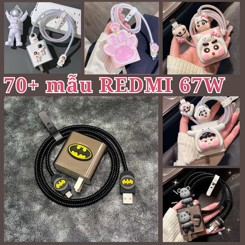Combo 5 món bảo vệ sạc Red 67/90W bảo vệ cáp sạc tránh đứt gãy chất liệu TPU nhiều mẫu thiết kế đặc biệt 2024