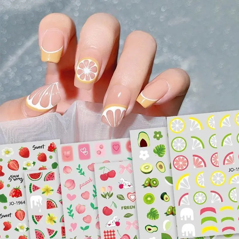 Pretty Fruit Texture Waterproof Nail Stickers YK