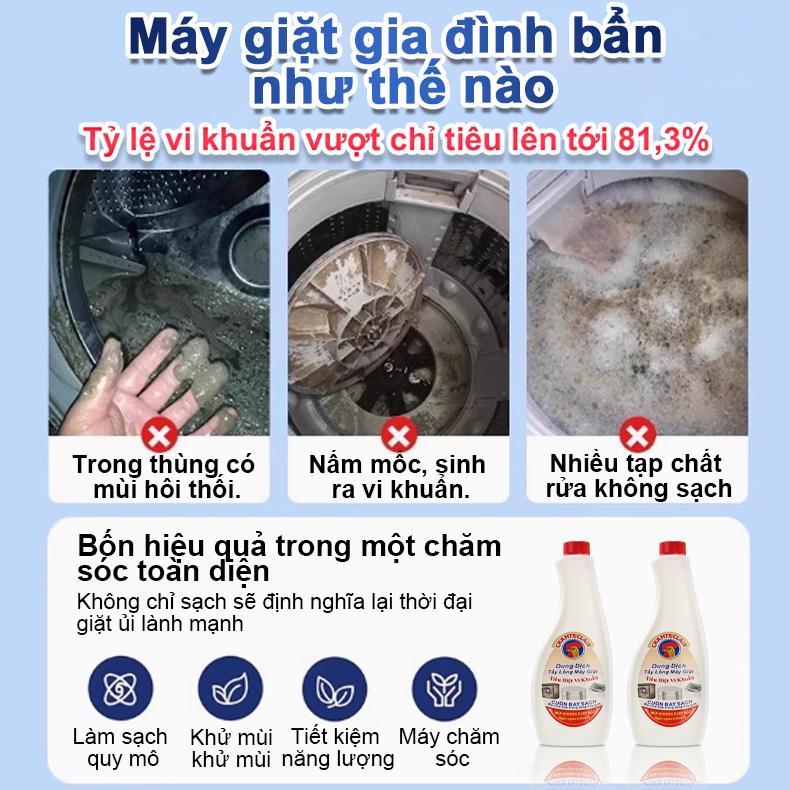 Dung Dịch Tẩy Lồng Máy Giặt Chanteclair, Làm Sạch Cặn Bẩn Lồng Giặt, Vệ Sinh Lồng Máy Giặt, Đường Ống 1