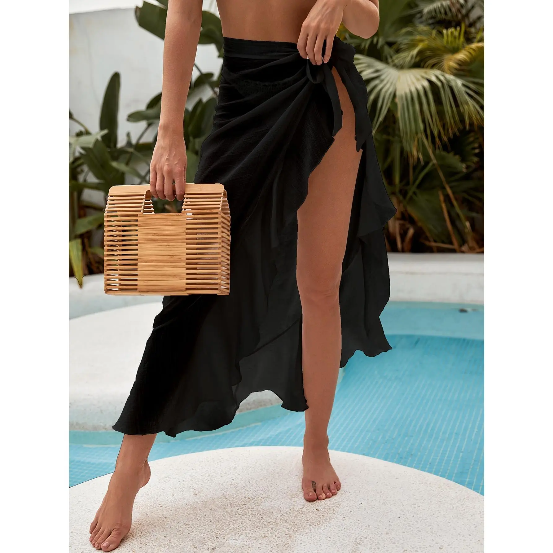 Swim Vcay Summer Beach Knot Cover Up Skirt