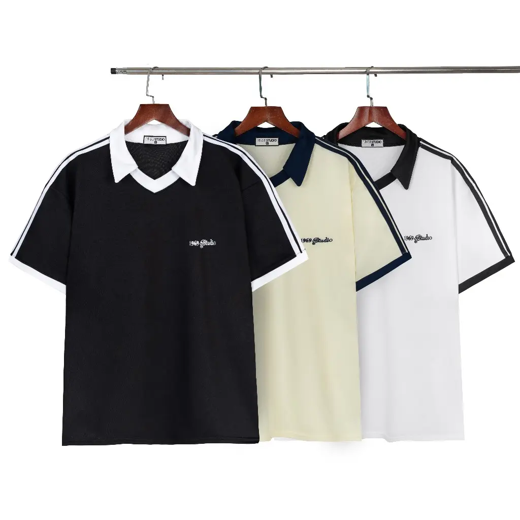 Áo Polo Nam Nữ Thêu 1969STUDIO Chạy Sọc Tay Chất Polyeste Hot Trend Form Rộng Unisex - PL-01