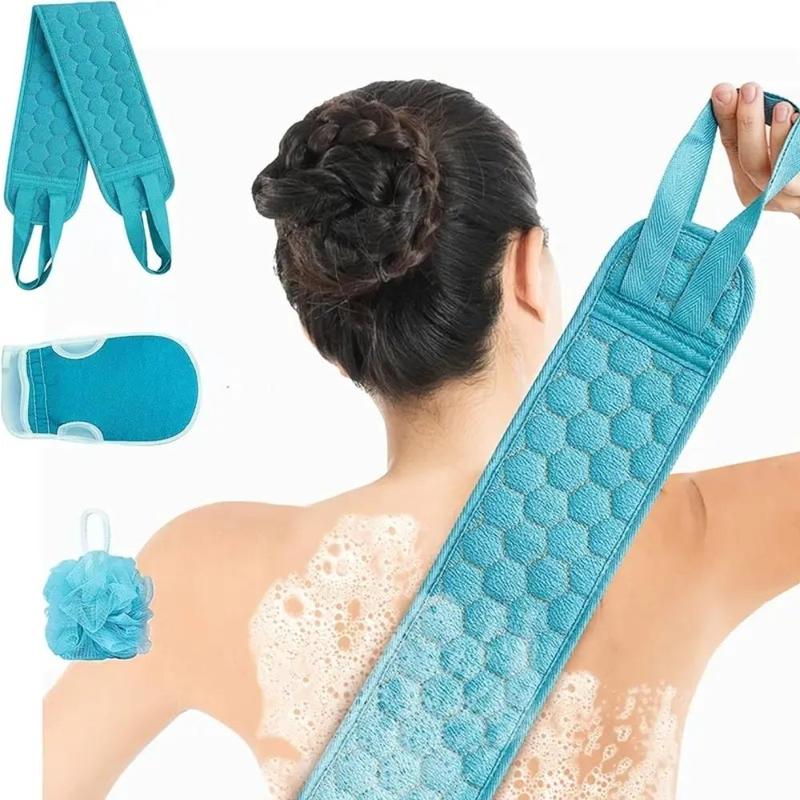 3pcs/set Body Scrubber Set, Bath Strap, Bath Mittens for Shower Exfoliating, Everything Shower Products, Back Scrubber Towel 0