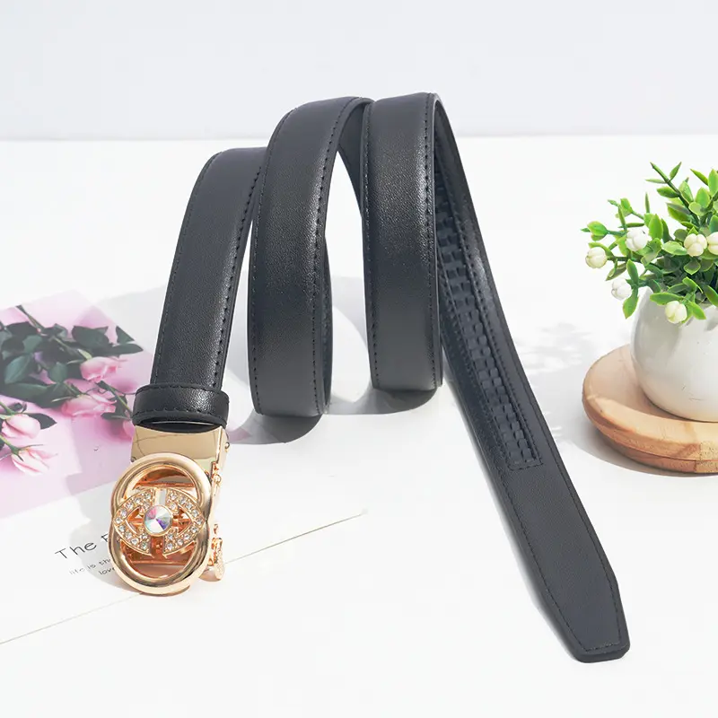 Thắt Lưng Da Nữ, Khóa Tự Động, Thời Trang, Phong Cách Độc Đoán, Màu Đen, Thích Hợp Cho Quần Jean, Thắt Lưng Joker, Trang Trí, Hàng Mới Về 2023