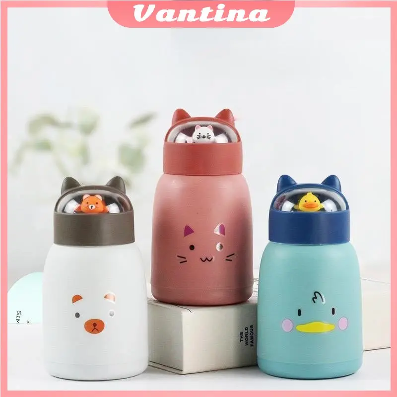 BOTOL MINUM KACA 360ML BOTOL MINUM ANAK KARAKTER LUCU BOTOL MINUM TERMOS BPA FREE 4