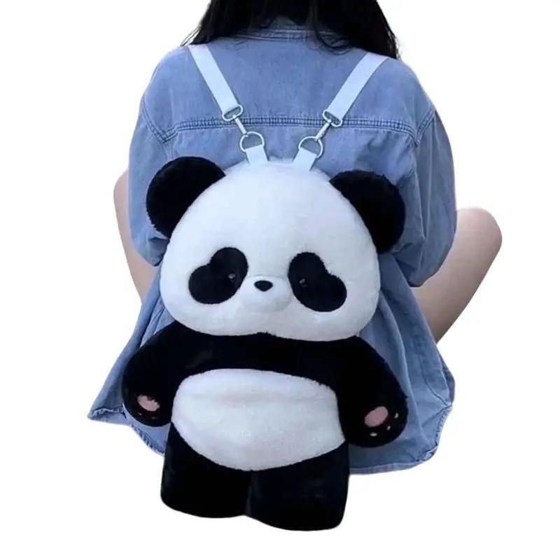 Balo Đeo Vai gấu trúc dễ thương hoạt hình lông mềm mại dễ thương xu hướng đi học đi chơi cho nữ Backpack Nhung Da Kem 3sz theo nhu cầu