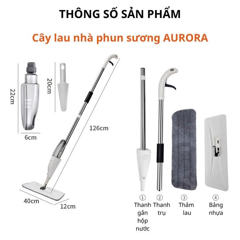 [ HÀNG SẴN KHO ] Chổi Lau Nhà Phun Sương Xoay 360 Độ , Cây Lau Nhà Thông Minh 1