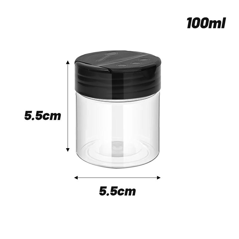 Product Introduction of 1-5Pcs Spice Jars With Shaker Lids Plastic Clear Seasoning Bottle For Herbs Powders Salt Pepper BBQ Condiment Box Kitchen Tools 15