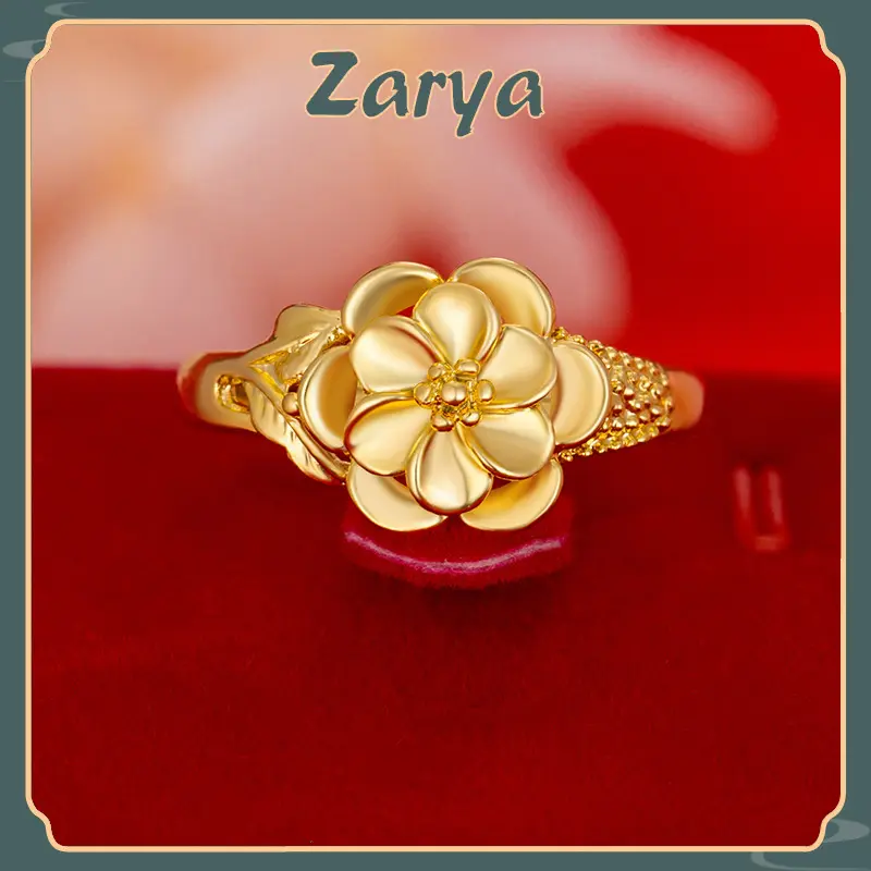 916 gold-plated original   Large-flower opening adjustable ring for women gift